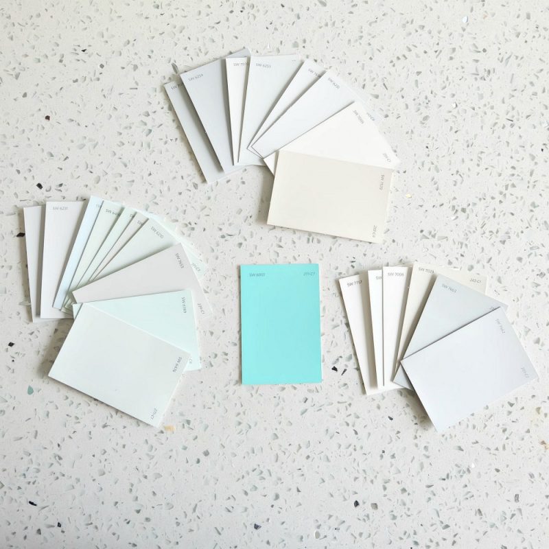 Choosing a paint color for a kitchen remodel can be hard! Hello Creative Family walks through the design process of coming up with a kitchen color palette with the help of Sherwin-Williams. #Sponsored #DIY #Kitchen #Remodel #Turquoise #Aqua #Teal