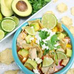 Take those Christmas or Thanksgiving Turkey Leftovers and turn them into an incredible delicious and healthy meal your family will love with this Turkey Tortilla Soup Recipe! Perfect to warm you up on a cool day! #Sponsored #Turkey #Soup #Recipe #TurkeyTraditions