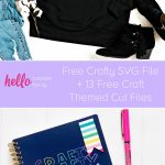 Get out those Cricut Makers, Cricut Explores and Silhouette Cameos and GET CRAFTING! We're sharing 13 free craft svg files including our Rainbow Crafty cut file! Perfect for DIY shirts, mugs, journals and more! #Cricut #Silhouette #CutFile #FreeSVG #SVG #Crafts #DIY