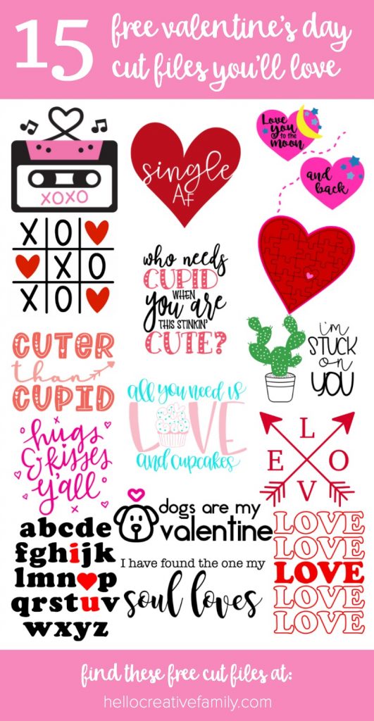 Get crafting for the season of love with 15 free Valentine's Day Cut Files including love arrows! Find the cutest free SVG files to cut with your Cricut Maker, Cricut Explore or Silhouette Cameo to make adorable easy DIY Valentine's Day Crafts! #Cricut #CutFiles #ValentinesDay #ValentinesDayCrafts #CricutCrafts #HandmadeValentines