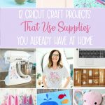 #cricutcreated #sponsored Stuck at home? We're sharing 12 Cricut craft projects that use supplies that you already have at home including Cricut vinyl projects, Cricut Iron-on projects, Cricut cardstock projects, Cricut Infusible Ink projects and Cricut felt projects! Great Cricut craft ideas for kids and adults! #CricutCrafts #CraftIdeas #Cricut
