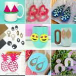 Learn how to make DIY earrings using your Cricut or Silhouette! We are sharing 12 free earring cut files including an SVG for heart eye emoji earrings! Includes step by step instructions! #CricutMade #FreeSVG #DIYEarrings #Crafts