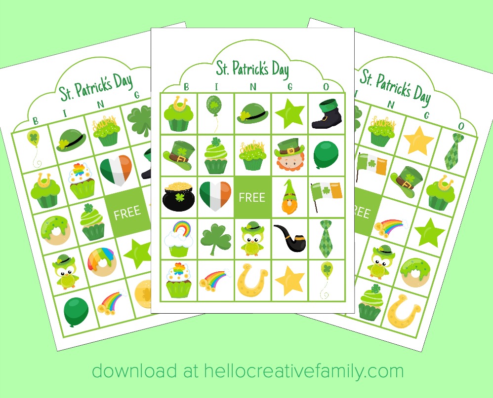 St Patrick S Day Bingo Free Printable Hello Creative Family