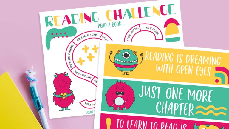Keep kids entertained during break with our free reading challenge printable! Two design to choose from, one monster reading challenge that is perfect for kids, and one bingo style reading challenge printable that is perfect for teens and tweens. A great educational tool for all ages. #Printable #Quarantine #SpringBreak #Activities #KidsActivities #Printables