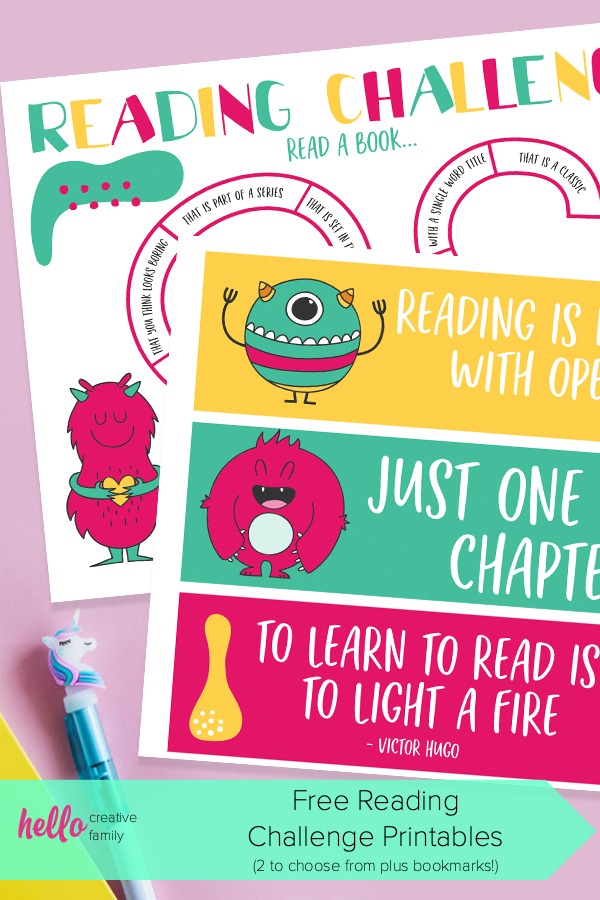 Keep kids entertained during break with our free reading challenge printable! Two design to choose from, one monster reading challenge that is perfect for kids, and one bingo style reading challenge printable that is perfect for teens and tweens. A great educational tool for all ages. #Printable #Quarantine #SpringBreak #Activities #KidsActivities #Printables