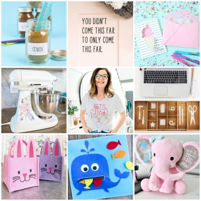 #cricutcreated #sponsored Stuck at home? We're sharing 12 Cricut craft projects that use supplies that you already have at home including Cricut vinyl projects, Cricut Iron-on projects, Cricut cardstock projects, Cricut Infusible Ink projects and Cricut felt projects! Great Cricut craft ideas for kids and adults! #CricutCrafts #CraftIdeas #Cricut