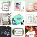 Choose happy with this uplifiting growth mindset svg file! Use this cut file with your Cricut, Silhouette or other electronic cutting machine to create shirts, mugs, journals and more. A fun and easy Cricut crafts project with an inspirational quote that supports positive mental health! Includes 12 inspirational quote cut files! #Cricut #Silhouette #CricutMade #CricutCrafts #Crafts #InspirationalQuotes #FreeSVG #SVGFIles