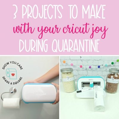Craft EVERYWHERE with Cricut Joy! We're sharing 3 Cricut Joy Projects that are perfect for quarantine and can be made in different rooms of the house! Projects include pantry labels to get you organized, a DIY lion birthday card fit for the Tiger King himself and a toilet paper decal for the bathroom. Each project takes less than 15 minutes to make and are simple and easy Cricut projects! #CricutMade #CricutJoy #CricutCrafts #QuarantineCrafts #Crafts #EasyCrafts