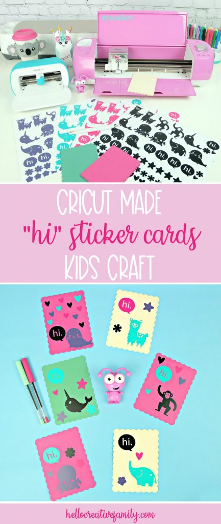 Sometimes it just takes a handmade card to brighten someone's day! Spread random acts of kindness with these adorable Cricut Hello Cards, perfect for kids to make! Simple and easy to make with a Cricut Maker, Cricut Explore Air or even the Cricut Joy! All you need is cardstock and vinyl! #CricutMaker #CricutExplore #CricutCreated #CricutCrafts #CricutMade #DIYCards #HandmadeCards