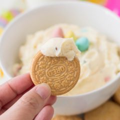 Looking for an Easter dessert idea? This Easter Cookie Dip Recipe is a sweet Easter treat that kids will love! Yummy and easy this simple Easter dessert is made with Cadbury Mini Eggs! #Easter #Dessert #Recipe