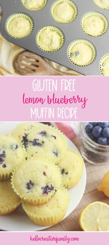 With the sweet burst of blueberries and tartness of lemons this gluten free lemon blueberry muffin recipe is easy and delicious! Takes just 5 minutes of prep and 25 minutes to bake which means hot muffins on the table in just 30 minutes! Who doesn't love an easy 30 minute muffin recipe? Includes substitutions for making with all purpose flour too. The perfect snack to satisfy a sweet tooth! #Baking #Recipe #Blueberry #lemon #BlueberryRecipes #Muffins 