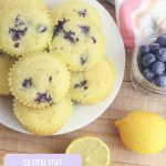 With the sweet burst of blueberries and tartness of lemons this gluten free lemon blueberry muffin recipe is easy and delicious! Takes just 5 minutes of prep and 25 minutes to bake which means hot muffins on the table in just 30 minutes! Who doesn't love an easy 30 minute muffin recipe? Includes substitutions for making with all purpose flour too. The perfect snack to satisfy a sweet tooth! #Baking #Recipe #Blueberry #lemon #BlueberryRecipes #Muffins