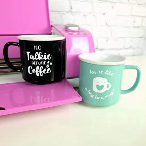 New to Cricut crafting and don't know where to start? Applying vinyl to mugs and cups is a great beginner Cricut Craft project! We're sharing everything you need to know to make a beautiful handmade mug from uploading the cut file, to applying vinyl that will last! #CricutCrafts #Cricut #CricutCreated #Handmade #CricutBasics #Cricut #Vinyl #handmadegift #Cricut101 #BeginnerCrafts #CuttingMachine #Crafts #CustomMugs #mugs