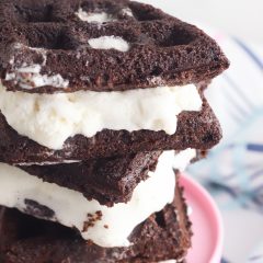 Ummmm YUM!!! Waffle Brownie Ice Cream Sandwiches?!?!? Yes please! Pull out that waffle maker, a box of brownie mix and a tub of ice cream and get ready to create your new favorite dessert idea! This recipe is so easy to make, and is the perfect hot summer day treat (or during the fall, winter or spring when you want a bit of comfort food). Make this homemade ice cream sandwich recipe once and you'll be batch cooking this dessert for your freezer! #IceCream #IceCreamSandwich #Summer #SummerRecipe #Recipe #DessertRecipe #IceCreamRecipe #homemade #waffle #Brownie #Wafflebrownie