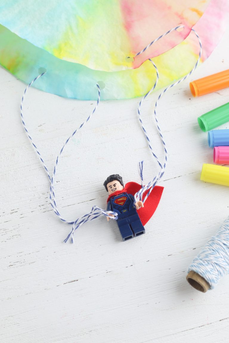 Lego Craft- DIY Lego Superhero Parachutes