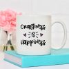 Looking for a crafternoon project? Make a shirt, tote or mug with this Craftiness is Happiness SVG cut file and your Cricut or Silhouette cutting machine!