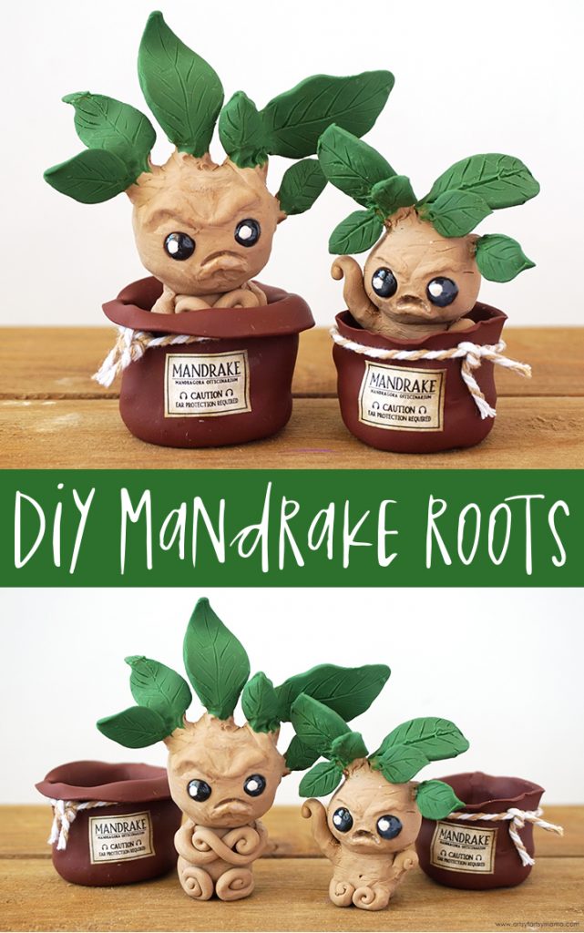 DIY Harry Potter Mandrake Roots Polymer Clay Sculptures from Artsy Fartsy Mama