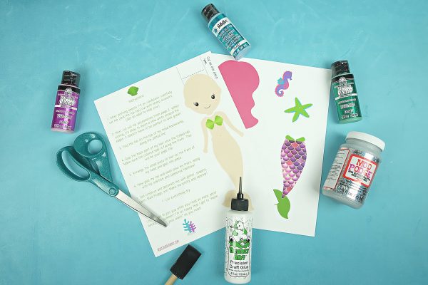 Sparkle Mermaid Bookmark Craft With Free Printable Supplies