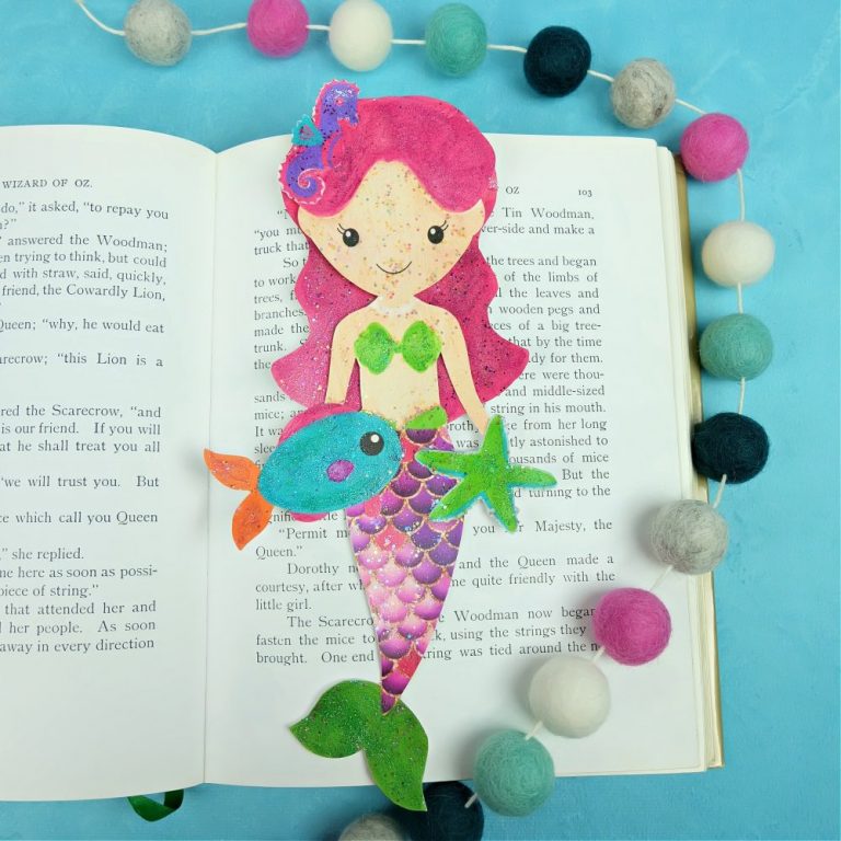 Sparkle Mermaid Bookmark- Free Printable Kids Craft