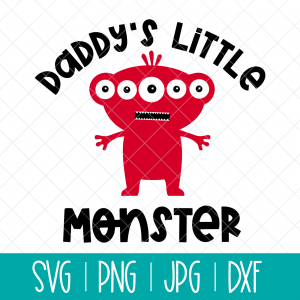 The perfect cut file for creating handmade baby shower gifts for Dads! Make a Daddy's Little Monster onesie or baby shirts using your Cricut or Silhouette. #BabyGift #handmade #Cricut #Silhouette