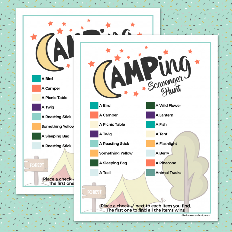 Camping Scavenger Hunt Printable- Free Download