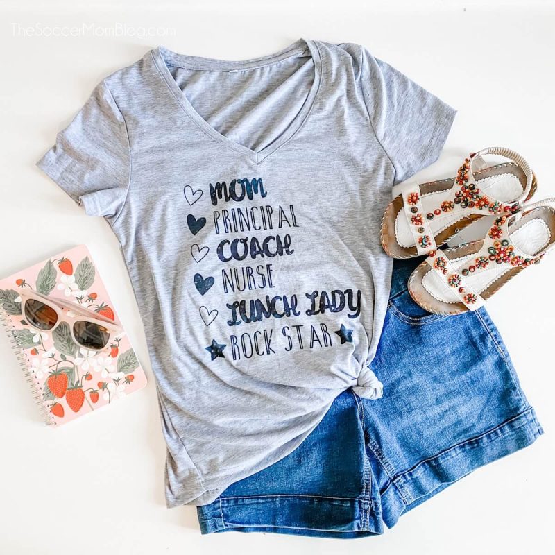 Homeschool Mom T-Shirt Made with the Cricut From The Soccer Mom Blog