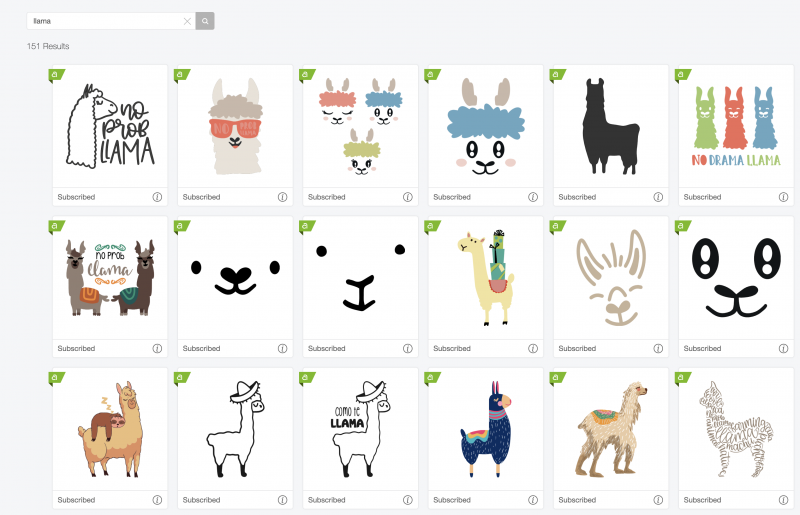 Cricut Access Llama designs