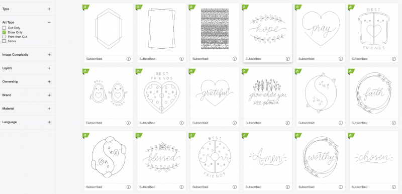 Cricut Access Draw only designs