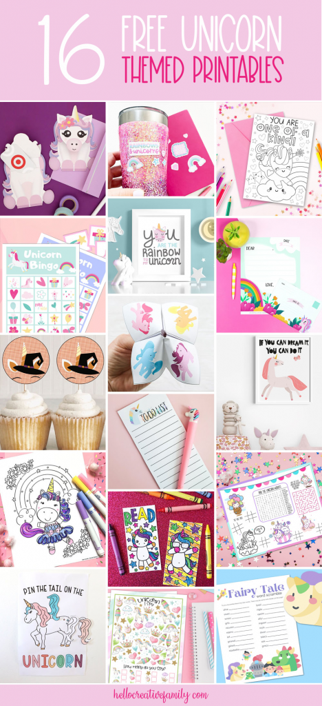Unicorn Party Unicorn Printed Unicorn Birthday Placemat Activity Placemat Printable Placemats