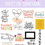 We're sharing 17 free cut files that are all about being thankful including a Thankful Mama SVG File! Perfect for Thanksgiving or anytime you want to show a bit of gratitude! These cut files can be used for crafting with your Cricut Maker, Cricut Explore, Cricut Joy or Silhouette Cameo! #Thankful #ThankfulMama #CutFile #SVG #FreeSVG #Thanksgiving #CricutCrafts #Handmade #mom #momlife