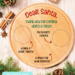 Make a DIY Santa Snack Plate using your Cricut Maker, Cricut Explore Air or Cricut Joy! This adorable project comes with a free SVG cut file along with step by step instructions! This DIY Santa Plate makes a fun and easy handmade Cricut Christmas gift idea! #CricutChristmas #Handmade #CricutMade #CricutCreated #ChristmasGift #ChristmasCraft #Christmas #SantaPlate #Santa #SantaCrafts
