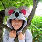 Looking for a quick and easy Halloween costume idea? This Easy 15 Minute No Sew Koala Halloween Costume is made using a hooded sweatshirt, felt and a glue gun! Includes a free template and an SVG file to cut with your Cricut or other electronic cutting machine! #koala #Halloween #NoSewCostume #handmade #Cricut #CricutMade #CricutCreated #CricutHalloween