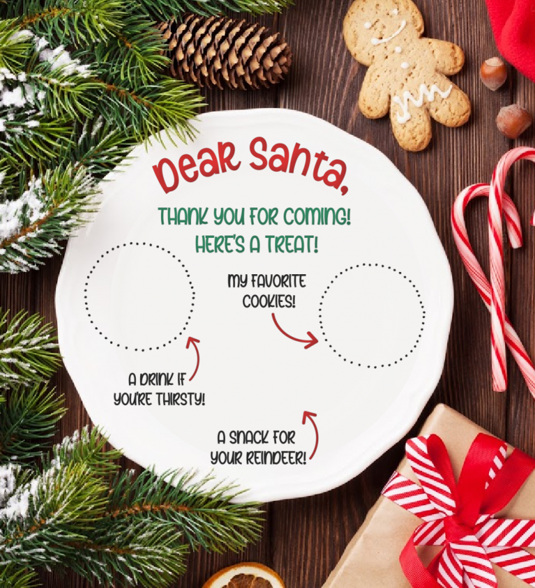DIY Santa Snack Plate Cricut Craft with Free Cut File