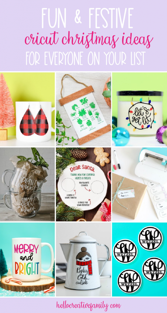 Discover 9 free Cricut Christmas Crafts from some of your favorite craft bloggers! These ideas make easy DIY handmade gift ideas that everyone on your Christmas list will love! #CricutChristmas #Handmade #CricutMade #CricutCreated #ChristmasGift #ChristmasCraft #Christmas #SantaPlate #Santa #SantaCrafts