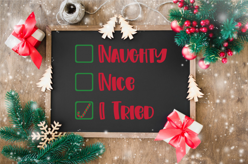 He's making a list and checking it twice! Get this adorable Naughty, Nice, I Tried SVG File along with 17 Free Christmas Cut Files from our creative friends! Perfect for handmade holiday gifts using your Cricut Maker, Cricut Explore, Cricut Joy or SIlhouette Cameo! #ChristmasCrafting #Handmadegifts #CricutCrafts #CricutCreated CricutMade #CricutChristmas #ChristmasCutFiles #ChristmasSVG #NaughtyorNice #DIY #Craft 