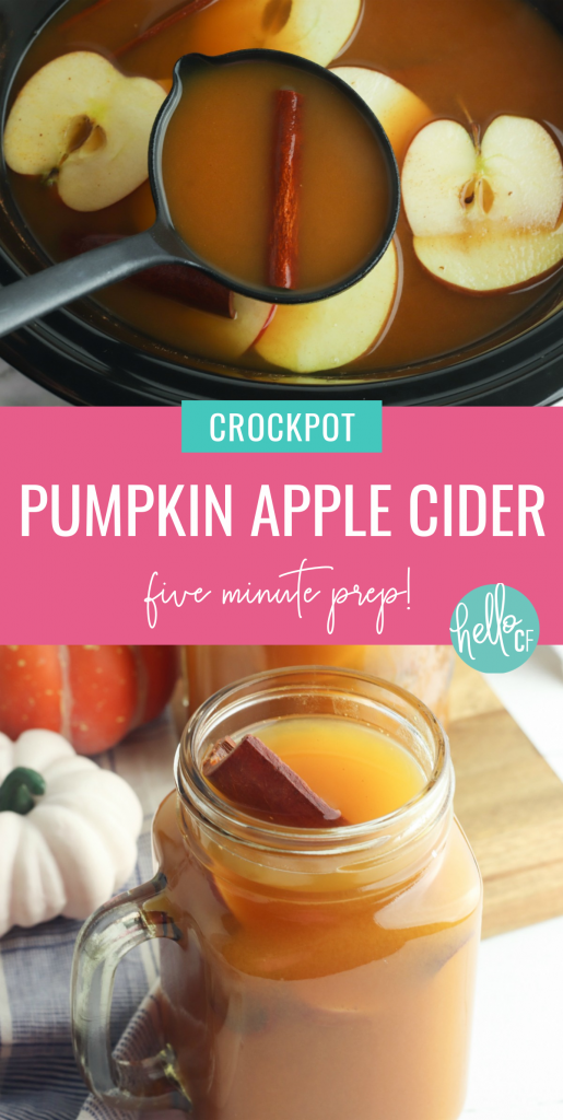 You've tried a pumpkin spice latte, but have you tried pumpkin spice apple cider? This easy crockpot recipe takes just 5 minutes of prep. Let it simmer in your slow cooker or instant pot and smell the scents of cinnamon, apple and nutmeg fill your home! The yummiest fall beverage you could ever imagine! Drink it all winter long! #Cider #Recipe #applecider #pumpkinspice #crockpotdrink #crockpot #slowcooker slowcookerrecipe