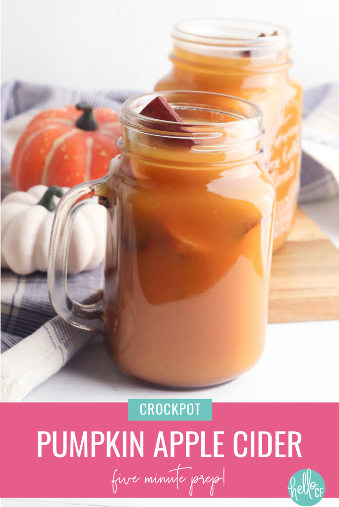 You've tried a pumpkin spice latte, but have you tried pumpkin spice apple cider? This easy crockpot recipe takes just 5 minutes of prep. Let it simmer in your slow cooker or instant pot and smell the scents of cinnamon, apple and nutmeg fill your home! The yummiest fall beverage you could ever imagine! Drink it all winter long! #Cider #Recipe #applecider #pumpkinspice #crockpotdrink #crockpot #slowcooker slowcookerrecipe