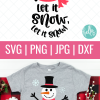 Make festive winter crafts with this fun Let It Snow Snowman cut file. Perfect for making handmade gifts including mugs, shirts and throw pillows using your Cricut, Silhouette or other electronic cutting machine! #CricutChristmas #Cricut #Silhouette #Handmade #SVGFile #CutFile #ChristmasSVG #ChristmasCrafts #ChristmasCrafting #Snowman #letitsnow
