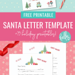 Make writing letters to Santa a breeze with this Free Santa Letter Printable Template! The fill in the blank style makes it easy for younger children to use. It also helps kids narrow down their wish list with areas for something they need, something to wear, something to read and something fun. Includes links to 19 holiday printables! #Printables #ChristmasPrintable #LetterToSanta #SantaLetter #Printable #Holidays #Christmas #KidsActivities