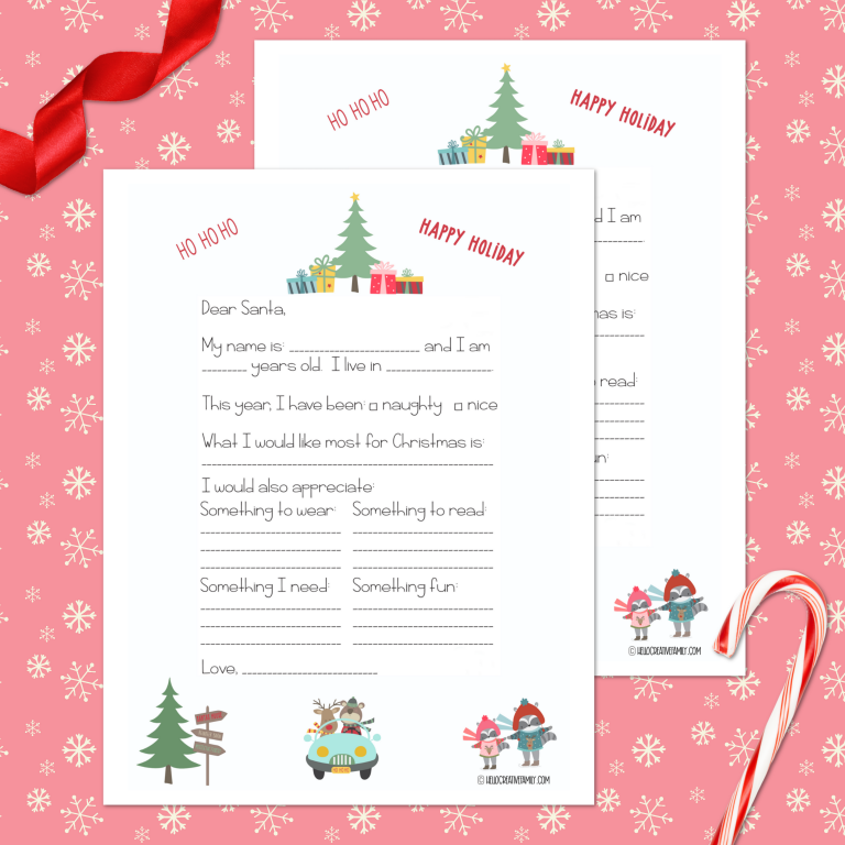 Free Santa Letter Printable Template + 19 Holiday Printables