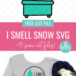 I Smell Snow! Download this free Snow Globe SVG that's perfect for snow days along with 15 other free snow cut files that you can cut with your Cricut, Silhouette or other electronic cutting machine. Perfect for winter crafts! #Snowglobe #SVG #CutFiles #FreeCutFiles #FreeSVG #Snow #WinterCrafts #CricutMade #CricutCreated