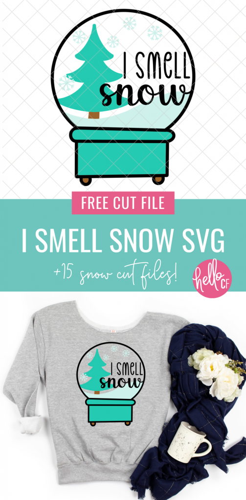I Smell Snow! Download this free Snow Globe SVG that's perfect for snow days along with 15 other free snow cut files that you can cut with your Cricut, Silhouette or other electronic cutting machine. Perfect for winter crafts! #Snowglobe #SVG #CutFiles #FreeCutFiles #FreeSVG #Snow #WinterCrafts #CricutMade #CricutCreated