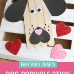An adorable rescue dog inspired popsicle stick craft! Perfect for an easy preschool craft for Valentine's Day! Includes free printable & Cricut Print and Cut Files! Also makes a great kindergarten craft or early primary learning. #KidsCrafts #PopsicleStick #CraftStick #ValentineCrafts #PreK #Preschool #PreschoolCrafts #PreKCrafts #RescueDogs #CricutCrafts #CricutMade #homeschool #homeschoolmom #primarylearning #PrimaryCraft