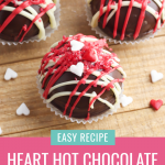 Looking for unique handmade wedding favor ideas? This heart hot chocolate bombs recipe makes a beautiful one of a kind gift that the recipient will love! Also wonderful for anniversary gifts and Valentine gifts for chocolate lovers!