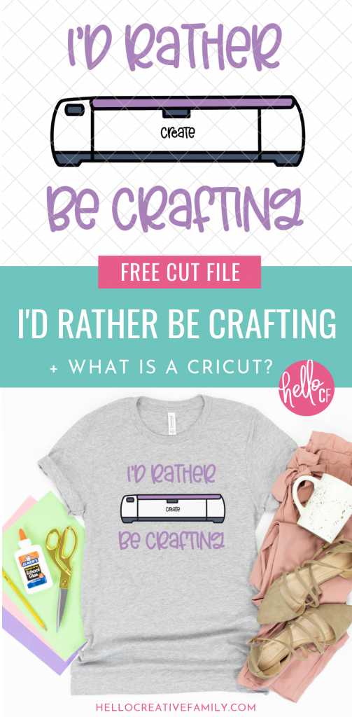 Love Cricut? I do too! I'm sharing a free I'd Rather Be Crafting SVG that you can cut using your Cricut Maker, Cricut Explore Air 2 or Cricut Joy along with the 411 on "What is a Cricut?" You'll find everything you need to know in this Cricut Guide!