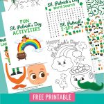 Get ready for some St Patty's Day fun with this St Patricks Day Printable Activity Pack! Filled with 7 pages of fun for kids including coloring sheets, a leprechaun pot of gold maze, word search, I-Spy, complete the pattern and build a leprechaun! Hours of St. Patrick's Day fun for elementary school kids! Perfect for homeschooling!