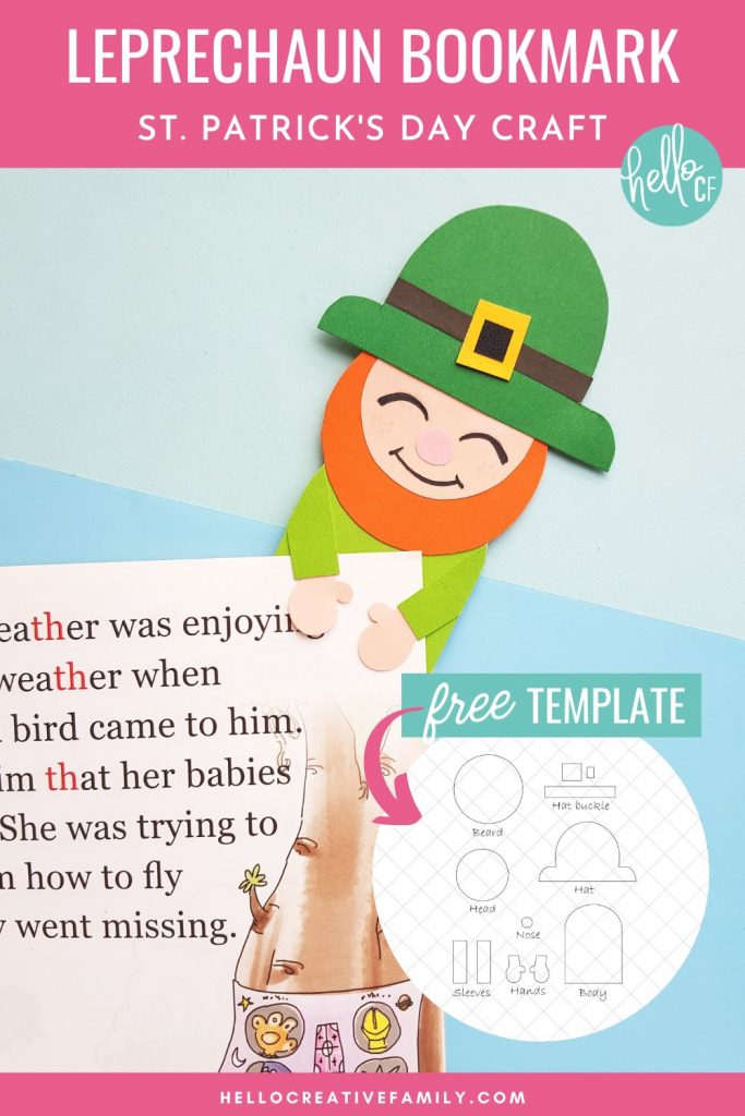 Looking for fun St Patricks Day projects for kids? We've got you covered with this kids leprechaun craft! We're making leprechaun bookmarks! Grab the free leprechaun printable template and follow the easy step by step instructions. Also includes a St. Patrick's Day reading list and 11 St. Patrick's Day projects and activities perfect for homeschooling!
