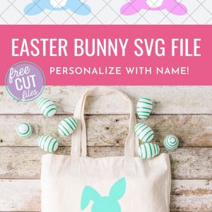 Who wants a free cut file for making adorable Easter crafts with their Cricut? Use this free Easter Bunny SVG for making DIY easter baskets, mugs, kids shirts and more! Personalize with your child's name or a monogram for a one of a kind Easter basket gift! The perfect Easter project with the Cricut Maker, Cricut Explore Air 2 or Cricut Joy!