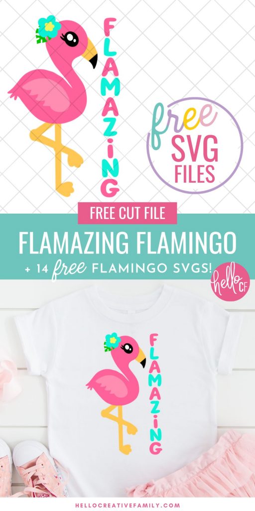 Make the cutest DIY kids shirt ever with this free Flamazing Flamingo Cut File! We're also sharing links to 14 free Flamingo SVGs that you won't want to miss! Perfect for making DIY summer party decorations, shirts, mugs, beach totes and more with your Cricut or other electronic cutting machine!