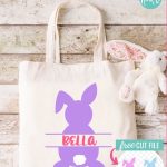 Who wants a free cut file for making adorable Easter crafts with their Cricut? Use this free Easter Bunny SVG for making DIY easter baskets, mugs, kids shirts and more! Personalize with your child's name or a monogram for a one of a kind Easter basket gift! The perfect Easter project with the Cricut Maker, Cricut Explore Air 2 or Cricut Joy!